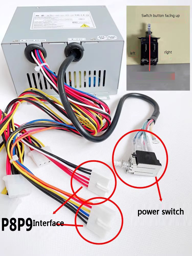 Nadalan Computer Power Supply Transformer Unit 8Pin+9Pin Small 4Pin*2pcs 300W For Model SPI-300G For Advantech SD-250AT SPI-250G Industrial Control AT Power Supply,Old Spark Machine,Copying Machine